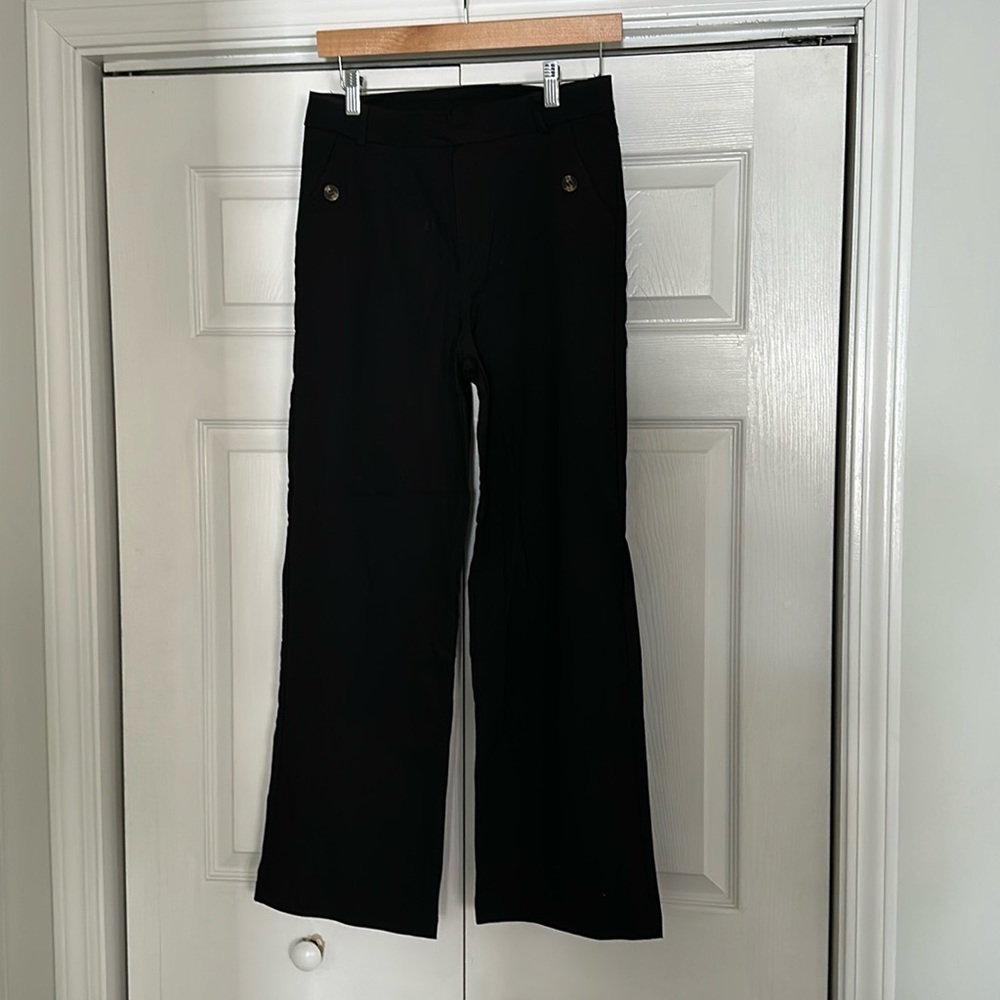 Cropped wide leg trousers